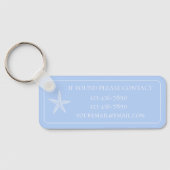 海沿いの白いヒトデパーソナライズされたオ キーホルダー (裏面)