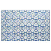 海沿い蓮のタイルのパターン – 白い蓮 ファブリック (ファットクウォーター)