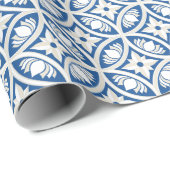 海沿い蓮のタイルのパターン – 白い蓮 ラッピングペーパー (ロールコーナー)