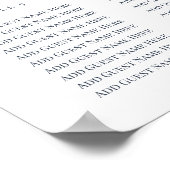 海沿い青い水色の魚のシーティングチャート ポスター (角)