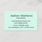 海沿岸ビーチシートラベルアクアブルーランドスケープ 名刺 (裏面)