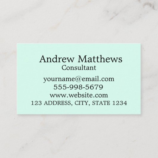 海沿岸ビーチシートラベルアクアブルーランドスケープ 名刺 (裏面)