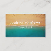 海沿岸ビーチシートラベルアクアブルーランドスケープ 名刺 (正面)