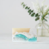 海沿岸ビーチシーンモダン 名刺 (スタンド正面)