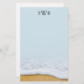 海泡麻理モノグラムの空白の筆記紙 便箋 (正面/裏面)