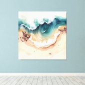 海波が岸に打ち寄せる キャンバスプリント (インサイチュ (ウッドフロア))
