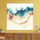 海波が岸に打ち寄せる キャンバスプリント (インサイチュ (リビング))