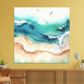 海波が岸に打ち寄せる キャンバスプリント (インサイチュ (リビング))