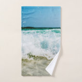 海波が岸に跳ね上がる バスタオルセット (ハンドタオル)
