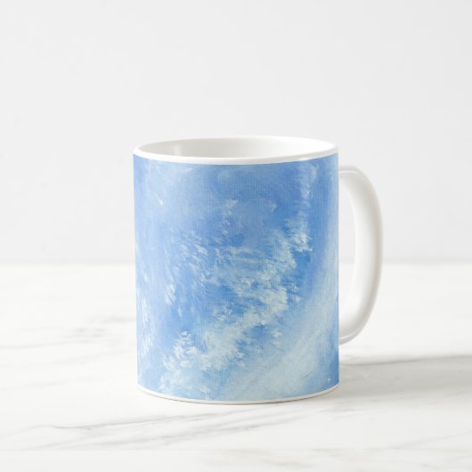 海波が海岸の水の色に衝突するとき コーヒーマグカップ (正面右)