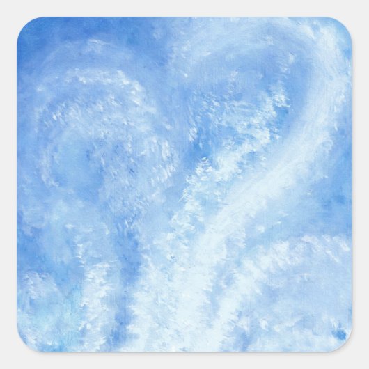 海波が海岸の水の色に衝突するとき スクエアシール (正面)