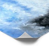 海波が海岸の水の色に衝突するとき ポスター (角)