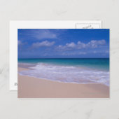 海波が砂地に押し寄せるビーチ ポストカード (正面/裏面)