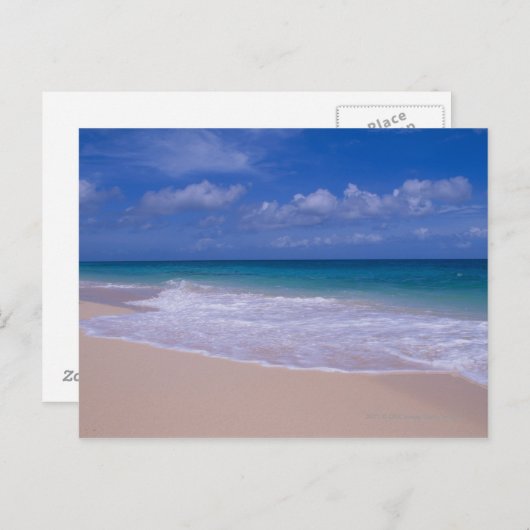 海波が砂地に押し寄せるビーチ ポストカード (正面/裏面)