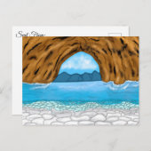 海波とキャニオンスケッチ平和なデイカード ポストカード (正面/裏面)