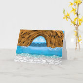 海波とキャニオンスケッチ平和な日 カード (黄色い花)