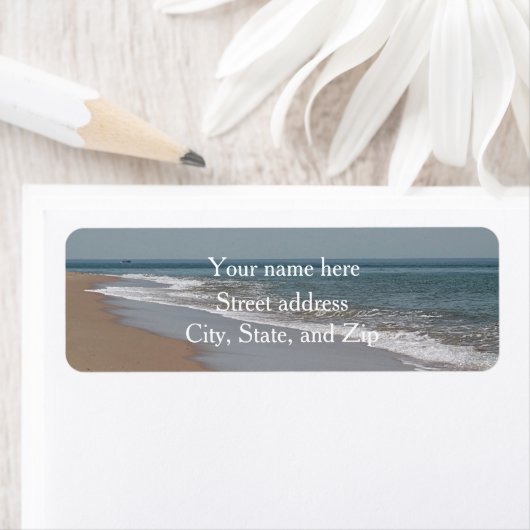 海波とビーチ ラベル (インサイチュ)