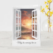 海波のウィンドウ悔やみや弔慰 カード (黄色い花)