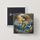 海波の人魚 缶バッジ (正面&裏面)