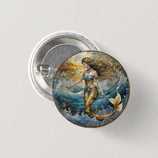 海波の人魚 缶バッジ (正面&裏面)