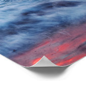 海波の夕日，カリフォルニア ポスター (角)