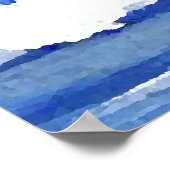 海波の海の青い装飾のポスター ポスター (角)