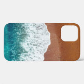 海波の砂ビーチ、背景の上面  Case-Mate iPhoneケース (裏面 (横))