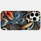 海波を泳ぐ鮮やかクジラ Case-Mate iPhoneケース (裏面 (横))
