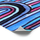 海波アクアブルーアートパターン ポスター (角)