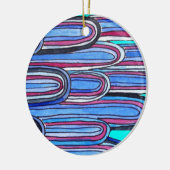 海波アクアブルーパターン セラミックオーナメント (左)