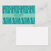 海波アクアブルー模様モダントレンディー 名刺 (正面/裏面)