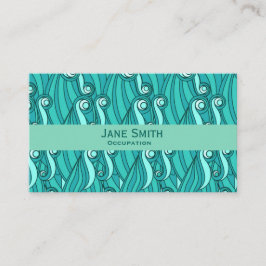 海波アクアブルー模様モダントレンディー 名刺