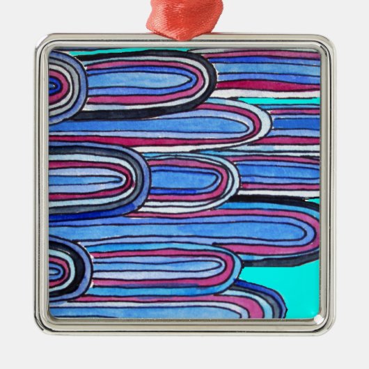 海波アクアブルー メタルオーナメント (正面)