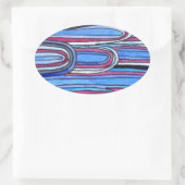 海波アクアブルー 楕円形シール (バッグ)