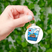 海波アートの漫画の航海の蒸気船 キーホルダー