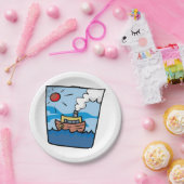 海波アートの漫画の航海の蒸気船 ペーパープレート (パーティー)