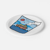 海波アートの漫画の航海の蒸気船 ペーパープレート (アングル)