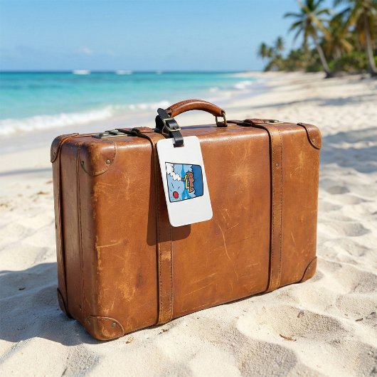 海波アートの漫画の航海の蒸気船 ラゲッジタグ