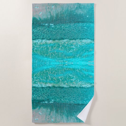 海波オン砂 ビーチタオル (正面)