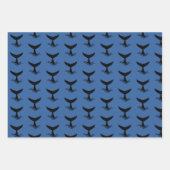 海波クジラの尾のシルエット ラッピングペーパーシート (正面3)