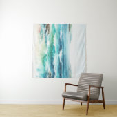 海波ビーチ水色絵を描の タペストリー (インサイチュ(横))
