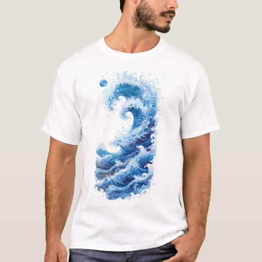 海波ブルーグラフィックTシャツ Tシャツ (正面)
