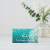 海波ブルーモノグモダンラムスタイリッシュ 名刺 (スタンド正面)