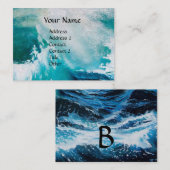 海波モノグラム/嵐の海の中の船 名刺 (正面/裏面)