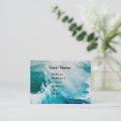 海波モノグラム/嵐の海の中の船 名刺 (スタンド正面)