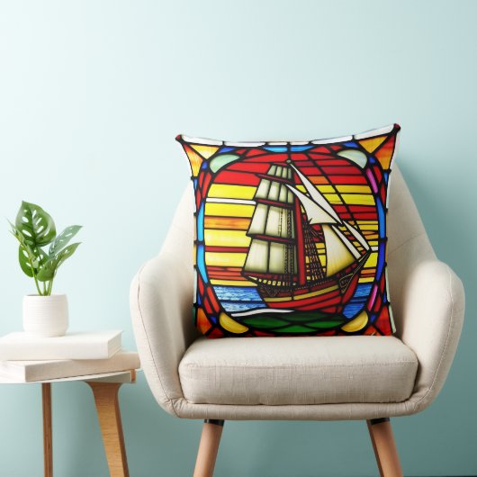 海波上帆船 クッション (椅子)