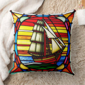 海波上帆船 クッション (ブランケット)