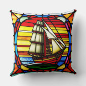 海波上帆船 クッション (裏面)