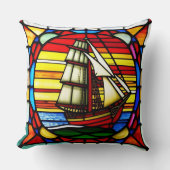 海波上帆船 クッション (正面)