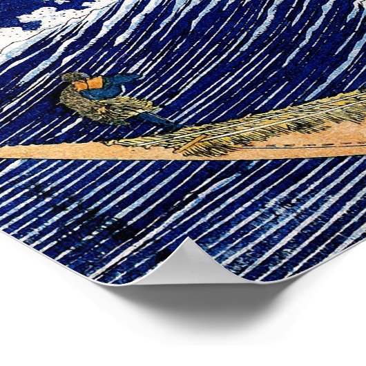 海波北斎日本のファインアート ポスター (角)